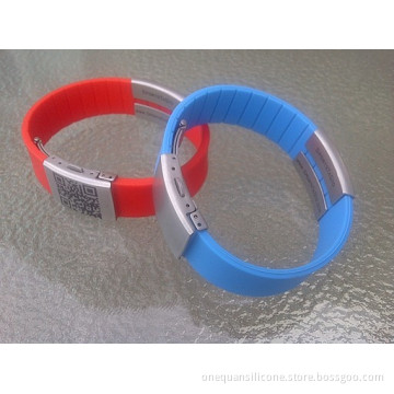 high quality fashion silicone id bracelet with name tag
